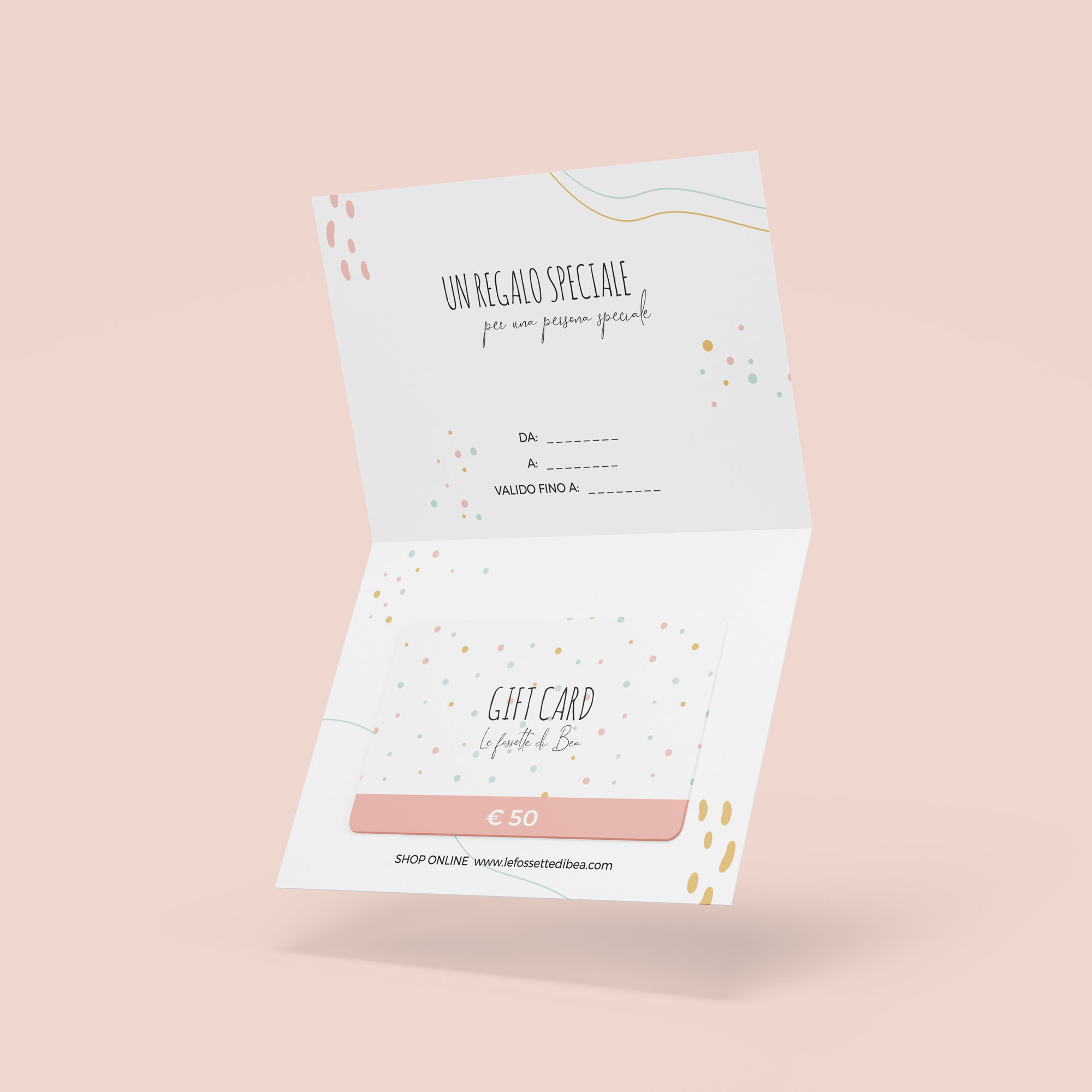 gift card shop online colori pastello bloomie grafica su misura